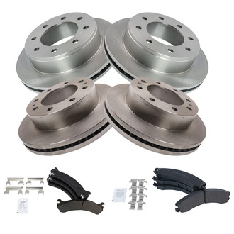 TRQ® - Front and Rear Disc Brake Kit with Semi-Metallic Pads