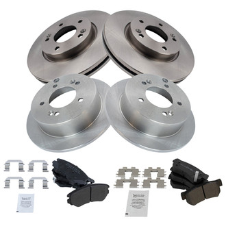 TRQ® - Front and Rear Disc Brake Kit with Semi-Metallic Pads