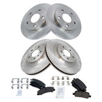 TRQ® - Front and Rear Disc Brake Kit with Semi-Metallic Pads