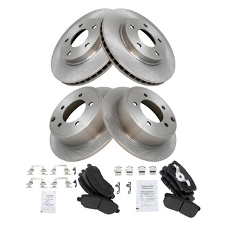 TRQ® - Front and Rear Disc Brake Kit with Semi-Metallic Pads