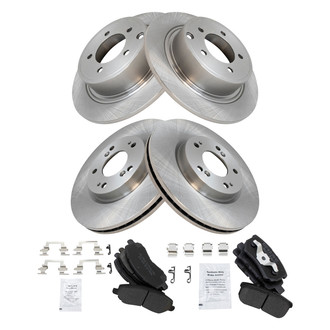 TRQ® - Front and Rear Disc Brake Kit with Semi-Metallic Pads