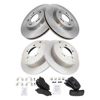 TRQ® - Front and Rear Disc Brake Kit with Semi-Metallic Pads
