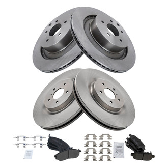 TRQ® - Front and Rear Disc Brake Kit with Semi-Metallic Pads