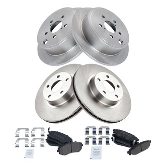 TRQ® - Front and Rear Disc Brake Kit with Semi-Metallic Pads