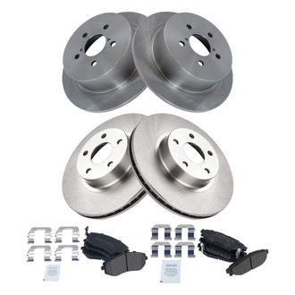 TRQ® - Front and Rear Disc Brake Kit with Semi-Metallic Pads
