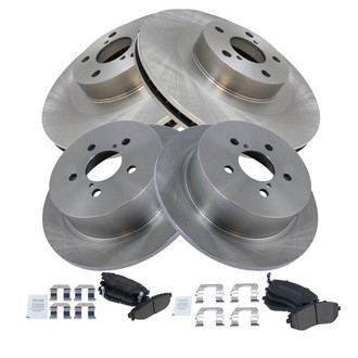 TRQ® - Front and Rear Disc Brake Kit with Semi-Metallic Pads