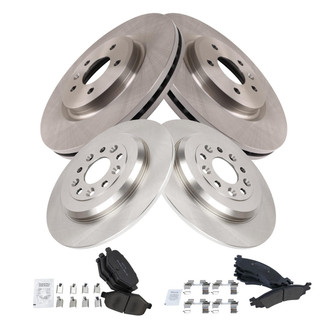 TRQ® - Front and Rear Disc Brake Kit with Semi-Metallic Pads