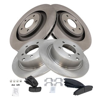 TRQ® - Front and Rear Disc Brake Kit with Semi-Metallic Pads