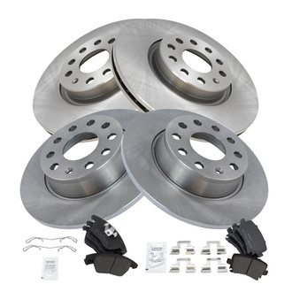 TRQ® - Front and Rear Disc Brake Kit with Semi-Metallic Pads