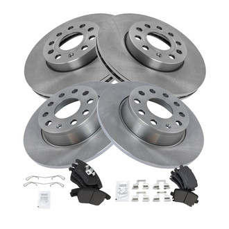 TRQ® - Front and Rear Disc Brake Kit with Semi-Metallic Pads
