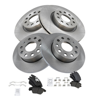 TRQ® - Front and Rear Disc Brake Kit with Semi-Metallic Pads