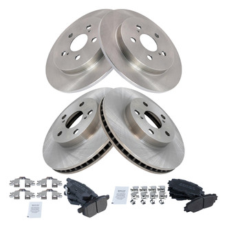 TRQ® - Front and Rear Disc Brake Kit with Semi-Metallic Pads