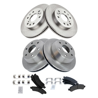 TRQ® - Front and Rear Disc Brake Kit with Semi-Metallic Pads