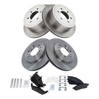 TRQ® - Front and Rear Disc Brake Kit with Semi-Metallic Pads