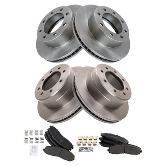 TRQ® - Front and Rear Disc Brake Kit with Semi-Metallic Pads