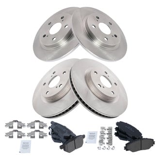 TRQ® - Front and Rear Disc Brake Kit with Semi-Metallic Pads