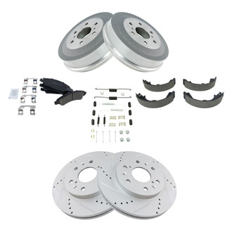 TRQ® - Performance Ceramic Brake Kit with Drum and Shoes