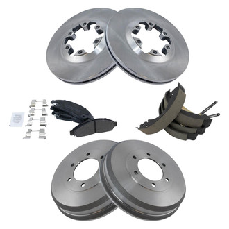 TRQ® - Disc and Drum Brake Kit with Semi-Metallic Pads