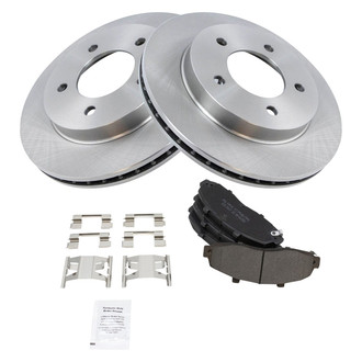 TRQ® - Front Disc Brake Kit with Semi-Metallic Pads