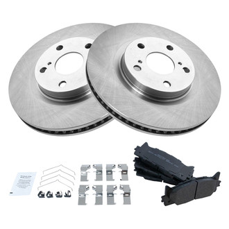 TRQ® - Front Disc Brake Kit with Semi-Metallic Pads