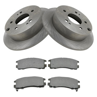 TRQ® - Rear Disc Brake Kit with Semi-Metallic Pads