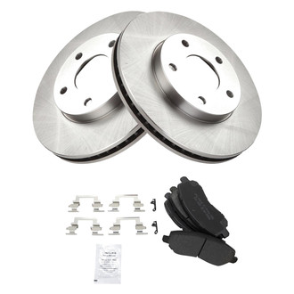 TRQ® - Front Disc Brake Kit with Semi-Metallic Pads