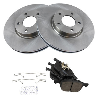 TRQ® - Front Disc Brake Kit with Semi-Metallic Pads