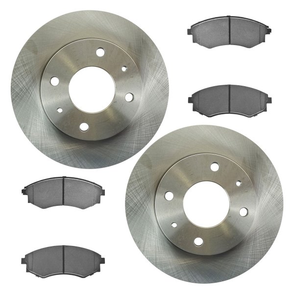 TRQ® - Front Disc Brake Kit with Semi-Metallic Pads