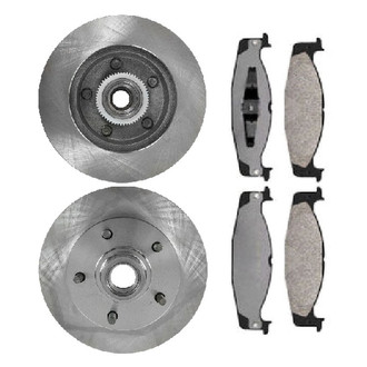 TRQ® - Front Disc Brake Kit with Semi-Metallic Pads