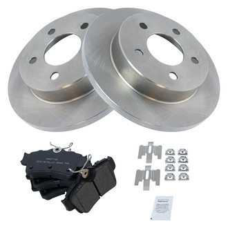 TRQ® - Rear Disc Brake Kit with Semi-Metallic Pads