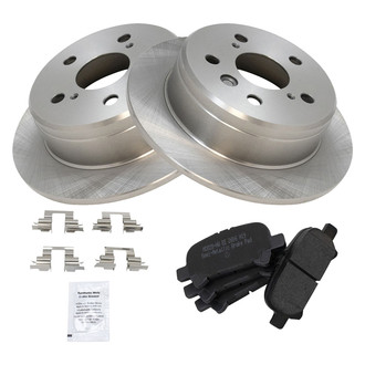 TRQ® - Rear Disc Brake Kit with Semi-Metallic Pads