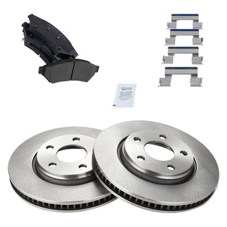 TRQ® - Front Disc Brake Kit with Semi-Metallic Pads