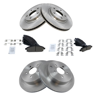 TRQ® - Front and Rear Disc Brake Kit with Ceramic Pads