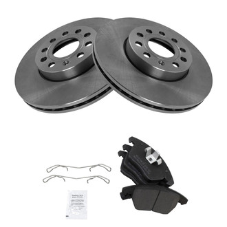 TRQ® - Front Disc Brake Kit with Semi-Metallic Pads