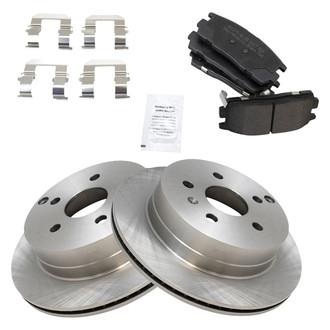 TRQ® - Rear Disc Brake Kit with Semi-Metallic Pads
