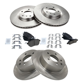 TRQ® - Front and Rear Disc Brake Kit with Ceramic Pads
