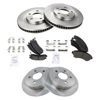 TRQ® - Front and Rear Disc Brake Kit with Ceramic Pads