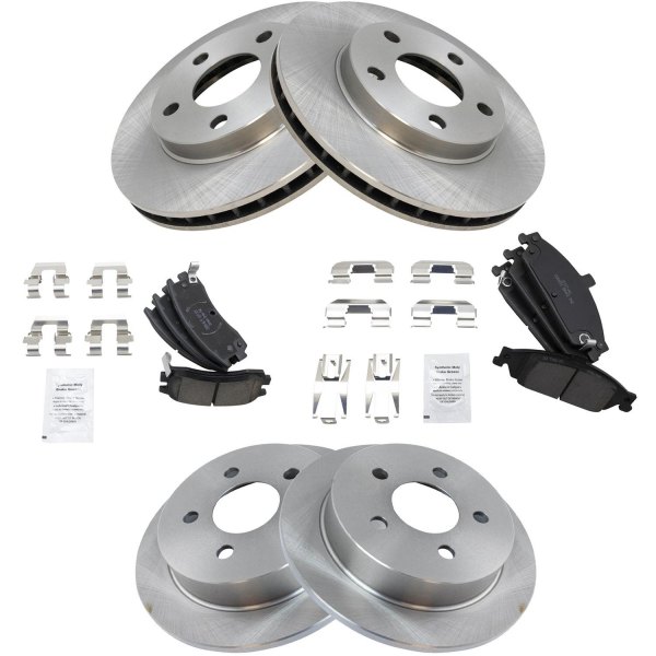 TRQ® - Front and Rear Disc Brake Kit with Ceramic Pads