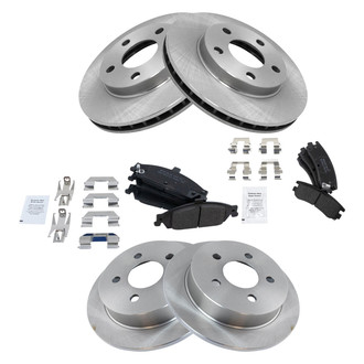 TRQ® - Front and Rear Disc Brake Kit with Semi-Metallic Pads