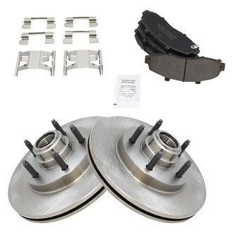 TRQ® - Front Disc Brake Kit with Semi-Metallic Pads