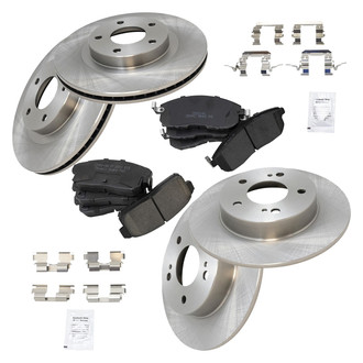 TRQ® - Front and Rear Disc Brake Kit with Ceramic Pads