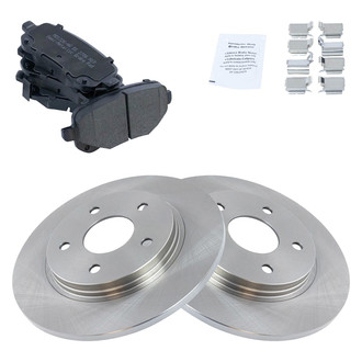 TRQ® - Rear Disc Brake Kit with Semi-Metallic Pads