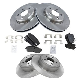 TRQ® - Front and Rear Disc Brake Kit with Semi-Metallic Pads