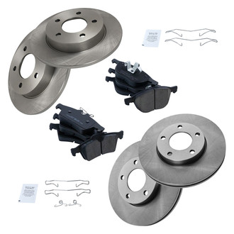 TRQ® - Front and Rear Disc Brake Kit with Ceramic Pads