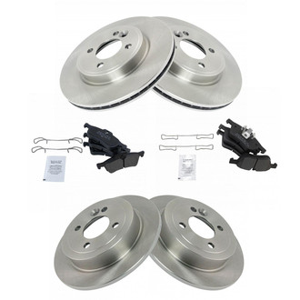 TRQ® - Front and Rear Disc Brake Kit with Semi-Metallic Pads