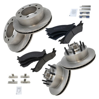TRQ® - Front and Rear Disc Brake Kit with Semi-Metallic Pads