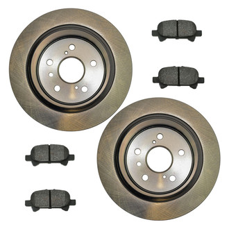 TRQ® - Rear Disc Brake Kit with Semi-Metallic Pads