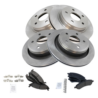 TRQ® - Front and Rear Disc Brake Kit with Semi-Metallic Pads
