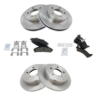 TRQ® - Front and Rear Disc Brake Kit with Ceramic Pads