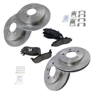 TRQ® - Front and Rear Disc Brake Kit with Ceramic Pads